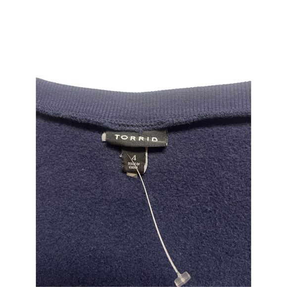 Torrid embroidered sweatshirt navy blue sz 4 - Picture 4 of 4